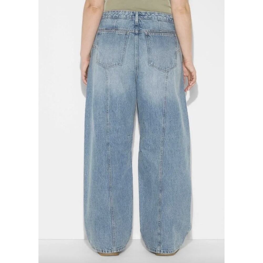 NWT Wild Fable Barrel Jeans Size 0/32 Mid Rise Baggy Wide Leg Curved Denim - Picture 3 of 9